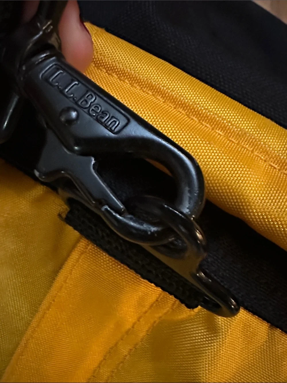 L.L. Bean Yellow and Black Nylon Duffel with Shoulder Strap - XL